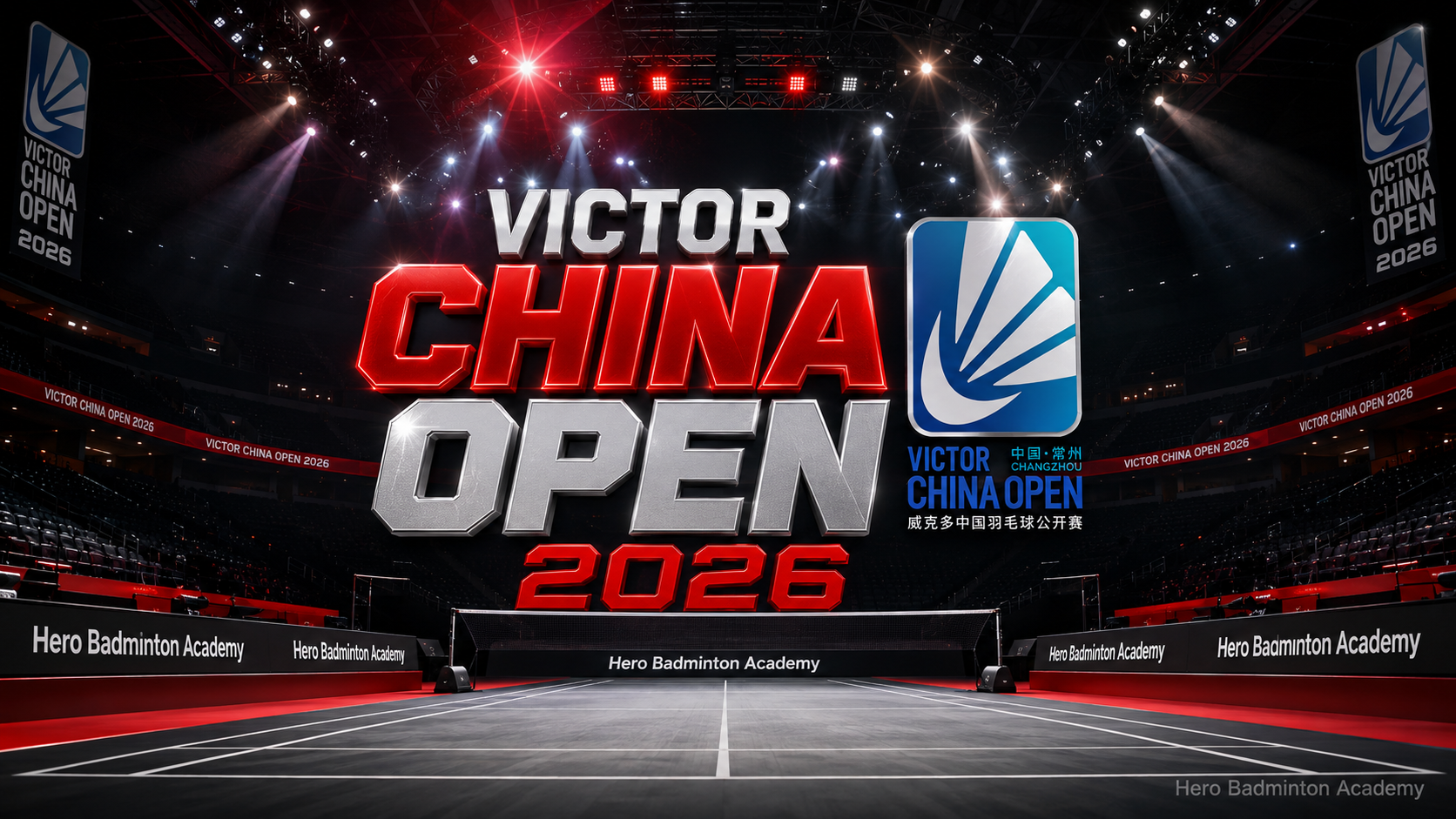 پوستر مسابقات بدمینتون VICTOR China Open 2026 در سالن Olympic Sports Center چانگژو چین