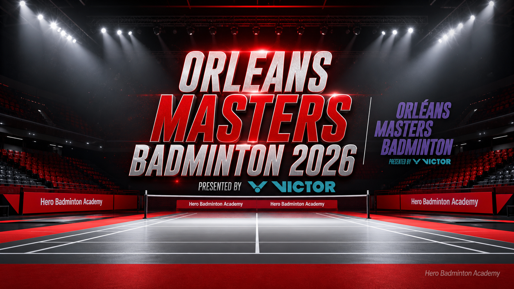 پوستر مسابقات بدمینتون Orleans Masters Badminton 2026 presented by VICTOR در سالن پاله دو اسپور اورلئان فرانسه
