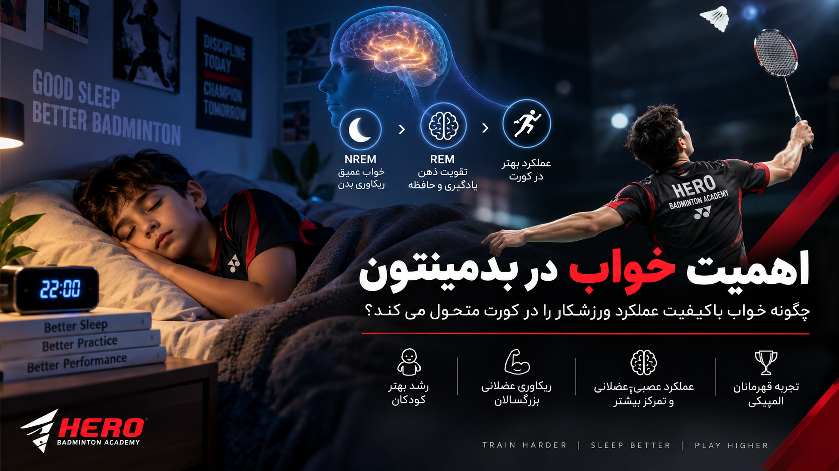 اهمیت خواب باکیفیت برای عملکرد ورزشکاران بدمینتون و رشد کودکان